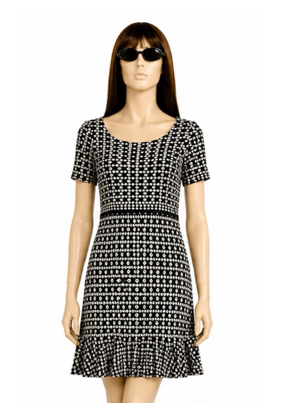 Neiman Marcus Black & Tan Ruffle Hem Dress – Size 10